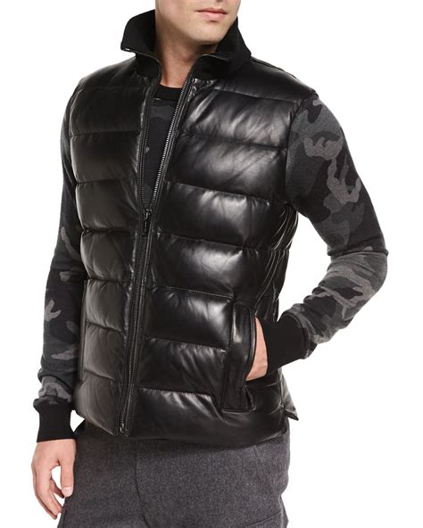 michael kors leather vest|michael kors black puffer vest.